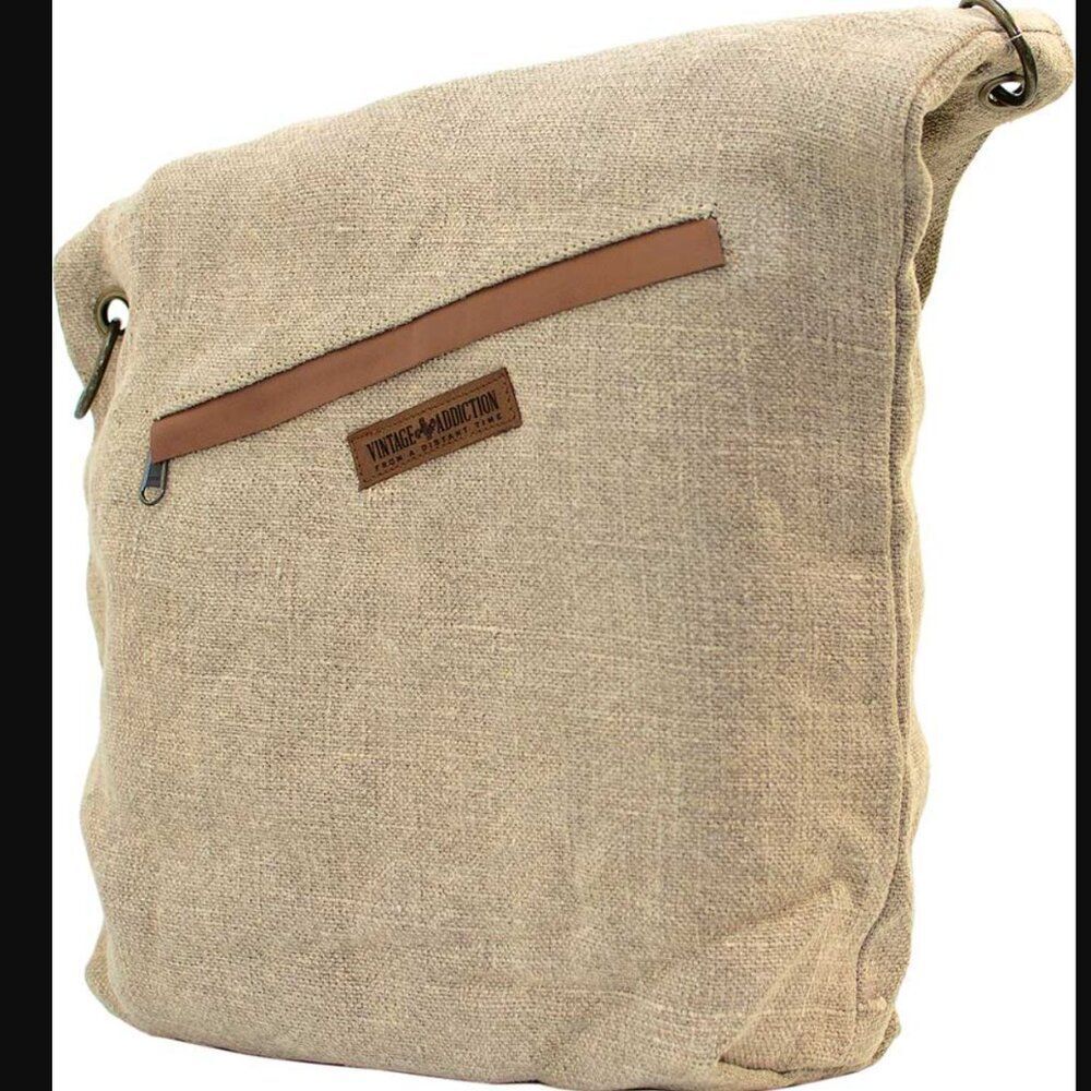Vintage Addiction Foldover Natural Jute Crossbody
